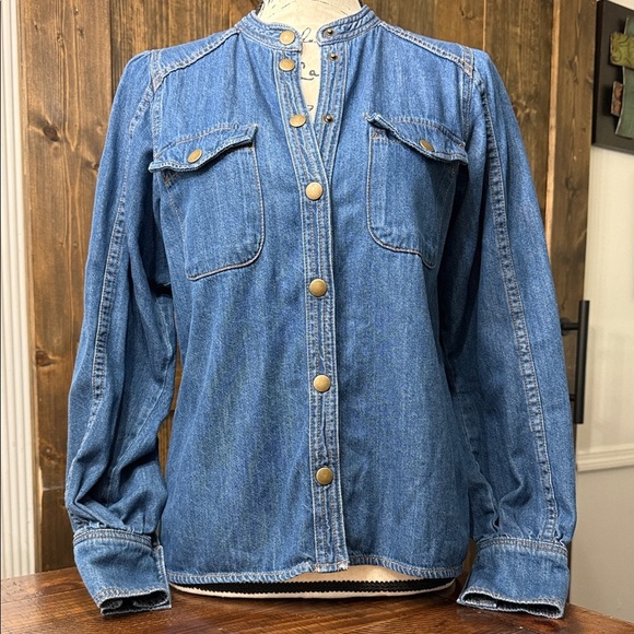 SÉZANE Claudita Denim Button Up Top - Picture 1 of 7